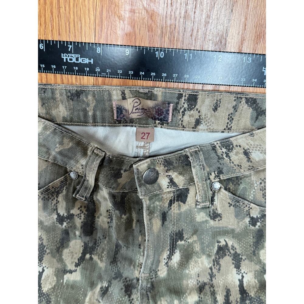 PAIGE Denim Snakeskin Camo Cargo Skinny Pants 27 - Picture 3 of 12